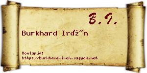 Burkhard Irén névjegykártya